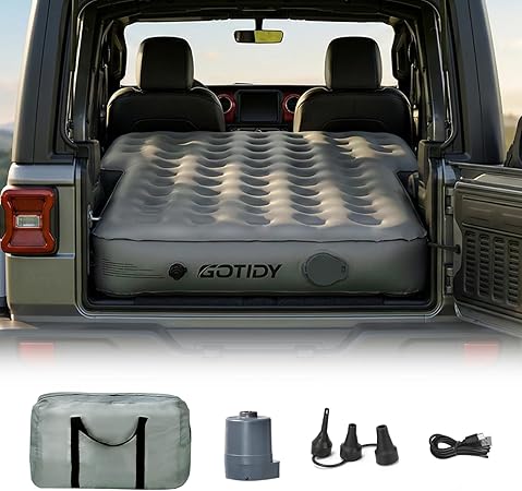 SUV Air Mattress, Comfortable Fabric Texture Car Air Mattress, Customized for Jeep Wrangler JL/JK, Ford Bronco,Subaru Forester, Fit for Large and Mid-Size SUV, Jeep Air Mattress Car Trip